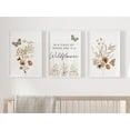 thumbnail image 2 of Set of 3 Wildflowers Nursery Wall Art Prints In A Field Of Roses She Is A Wildflower Poster Painting Watercolor Flower Butterfly Canvas Pictures for Girls Bedroom Nursery Decor With Inner Frame, 2 of 6