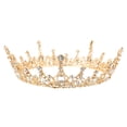 thumbnail image 1 of Weiweiguan 1Pc Wedding Bride Crystal Ancient Copper Round Shape Baroque Style Crown, 1 of 6
