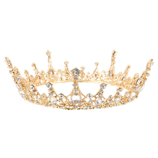 Weiweiguan 1Pc Wedding Bride Crystal Ancient Copper Round Shape Baroque Style Crown