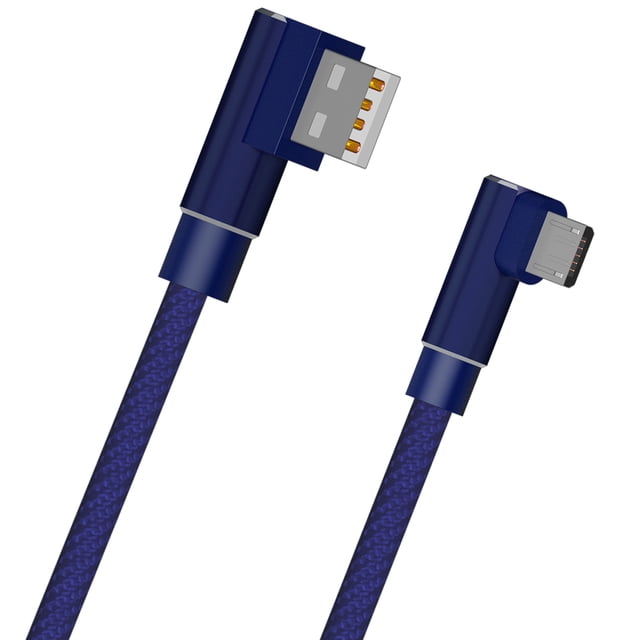Double Elbow USB Cable 2A Sync Android/IOS Double Data Nylon Woven TPE High Speed Charging Cable for Android/IOS/Type-C
