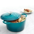 thumbnail image 4 of Crock-Pot 5 Quart Round Enamel Cast Iron Covered Dutch Oven Slow Cooker, Teal, 4 of 5