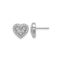 3/4 Carat (Ctw VS2-SI1, G-H) Lab Grown Diamond Heart Earrings in 14K White Gold