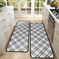 thumbnail image 4 of Kitchen Rugs Sets Of 2,Black White Plaid Checkered Pattern Anti Fatigue Kitchen Mat Rugs Non Slip Washable,Decorative Kitchen Floor Mats for Kitchen,Sink,Laundry,17"x47"+17"x47", 4 of 5