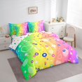thumbnail image 3 of Homewish Children Teens Girls Colorful Circles Twin Bedding Sets 7-Piece,Abstract Gradient Bedding Comforter Set Microfiber,Love Heart Stars Print Breathable Sheet Sets,Microfiber Bedroom Decor, 3 of 8