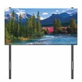 thumbnail image 3 of Nature Headboard, Pipestone River Rushes Past Log Lake Louise Village Banff National Park, Upholstered Decorative Metal Bed Headboard with Memory Foam, Twin Size, Forest Green Turquoise, by Ambesonne, 3 of 4
