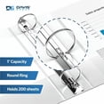 thumbnail image 2 of Davis Group Easyview Premium, Round Ring, Customizable, View Binder, 6 Pack (White, 1"), 2 of 8