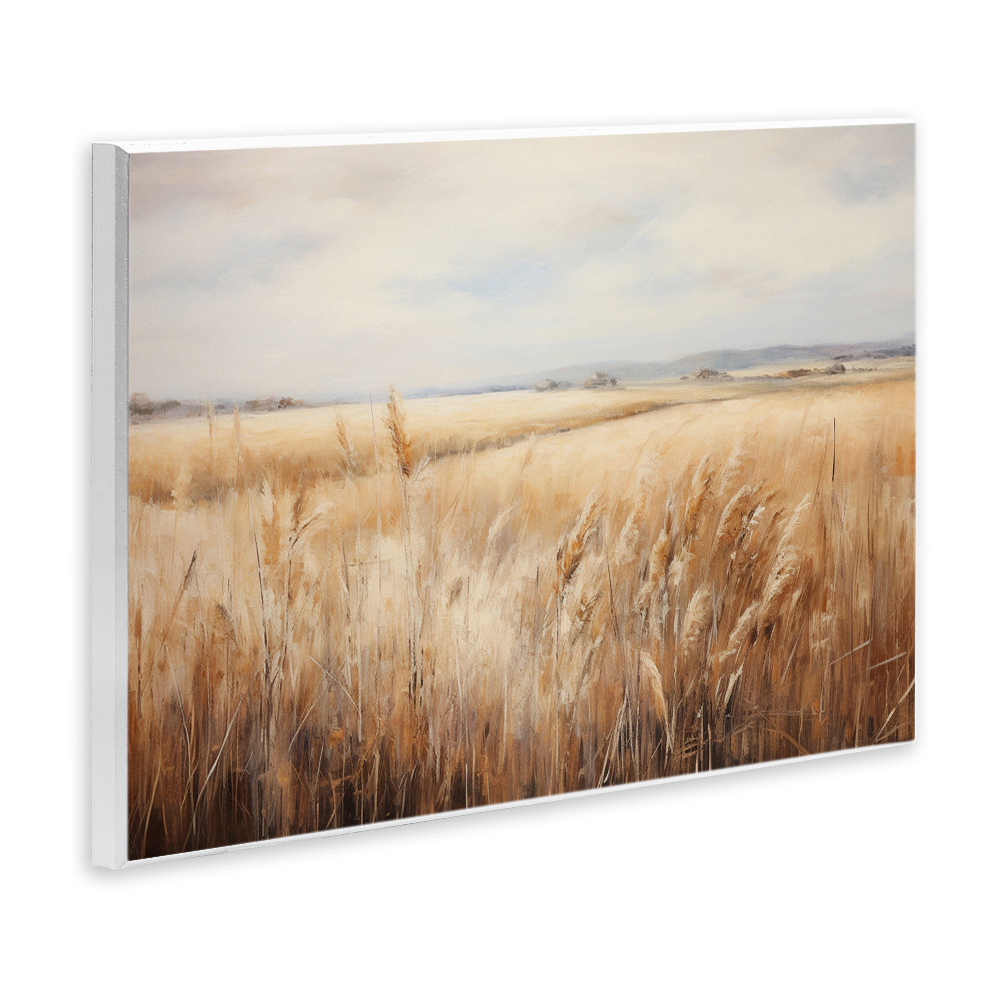 Stupell Industries Vast Wheat Field Landscape & Nature Painting Unframed Art Print Wall Art, 19 x 13