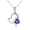 Purple, variant on 14K White Gold Plated Forever Lover Heart Pendant Necklace For Women