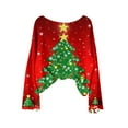 thumbnail image 2 of Craaazy Christmas Shirts for Women Christmas Printed Crew Neck Long Sleeve Pullover Holiday Christmas Womens Tops Gifts for Women, 2 of 5
