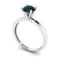 thumbnail image 2 of 1 ct Round Cut Natural London Blue Topaz Solitaire Engagement Ring for Women in 18K White Gold, 2 of 5