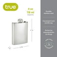 thumbnail image 4 of True Stainless Steel Liquor Flask for Men and Women, Hip Flask, 4 oz Silver, 4 of 7