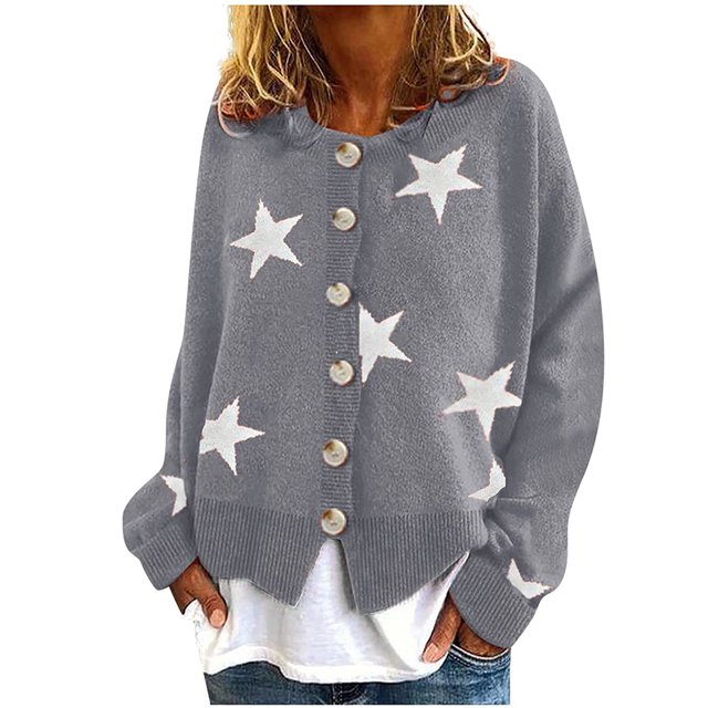Blouse à Manches Longues pour Femmes Mode Cardigan Imprimé Manches Longues Automne Manteau Décontracté Blouse Haut Long Cardigan pour Femmes Long Manteau pour Femmes Cardigan pour Femmes Léger