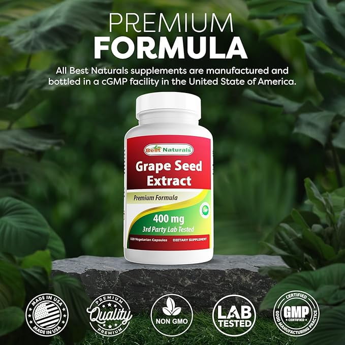 Best Naturals, Grape Seed Extract, 400 mg, 120 Vegetarian Capsules