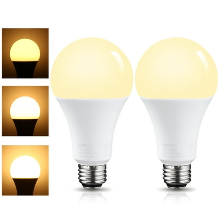 

3 Way A21 LED Light Bulb 40/60/100W Equivalent Energy Star + UL-listed 2700K Soft White E26 Medium Screw Base Pack of 2