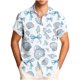thumbnail image 2 of Blusa y camisa de manga corta con cuello vuelto para hombre, blusa informal de moda con cuello vuelto, blusa estampada de manga corta con botones, blusa de poliéster para hombre, 2 of 6