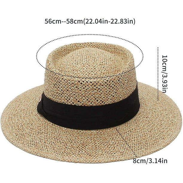 Women Men Straw Sun Hats Wide Brim UPF Sun Protection Pork Pie Fedora  Summer Beach Hat for Holiday Outdoor Travel 