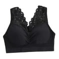 thumbnail image 2 of Elainilye Fashion No Underwire Bras for Women Yoga Bra Gathering Bra Wireless Underwear Sports Bras Back Smoothing Bra,Black, 2 of 6