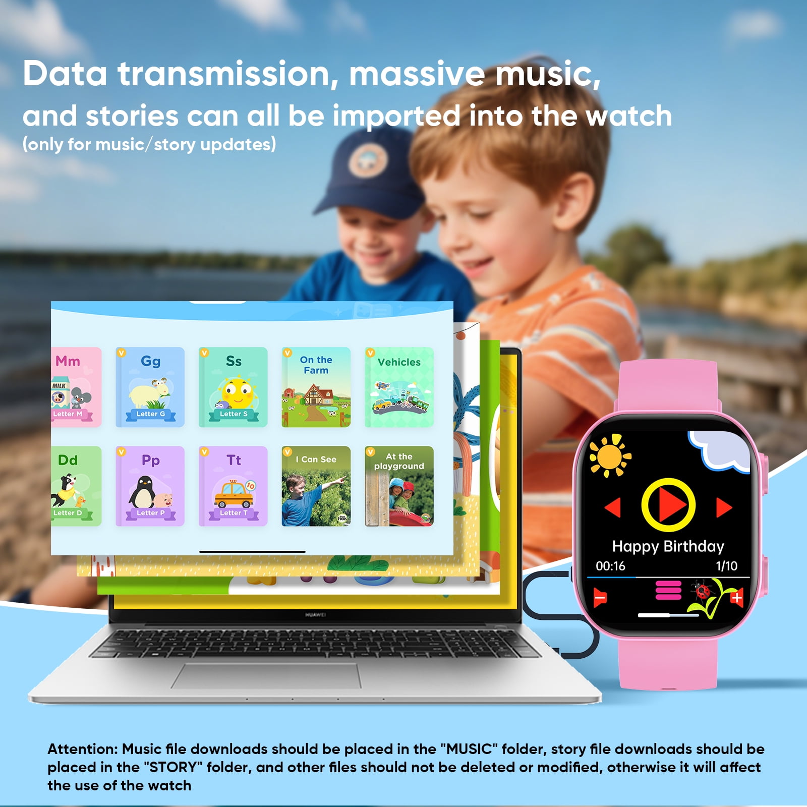 Mingdaln Kids Smart Watch Gift for Age 5-12, 13 Games HD Touch Screen Watches with Music Player Pedometer Flashlight 12/24 hr Educational Toys Birthday Gifts for Ages 7 8 9 10