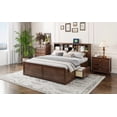 thumbnail image 2 of Wood Platform Bed with Ample Storage & USB - King Size - Antique Finish, 2 of 16