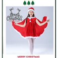 thumbnail image 3 of Vestido chal navideño para niñas, capa de Papá Noel, capa de terciopelo para niños con sombrero de Navidad, 3 of 5