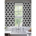 thumbnail image 2 of Black Rhombus Sheer Curtains 63 Inch Length 2 Panels Set Window Treatments, Retro Abstract Geometric Pattern Rod Pocket Semi Curtains for Living Room/Bedroom/Kitchen Décor, 104"W x 63"L, 2 of 7