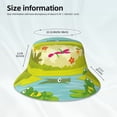 thumbnail image 3 of KLL Two Frogs Are Sitting On Water Lilies Bucket Hat for Women Men Packable Travel Beach Sun Hat Outdoor Rave Accessories Reflective Fisherman Cap, 3 of 7