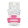 The Home Edit Claw Clips, Pink and Rainbow Polka Dot Print, 2 Ct