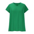 thumbnail image 5 of hotojiny Plus Size Tops for Women Summer Loose Oversized Cap Short Sleeve Shirt Casual V Neck Beach Tee Clothes, 5 of 7