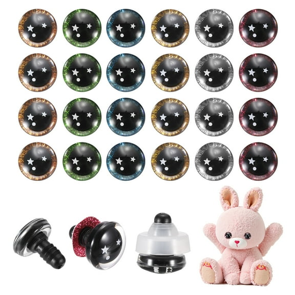 Uxcell 25mm Star Safety Eyes, 30Pcs Doll Crocheting Safety Eyes 6 Colors