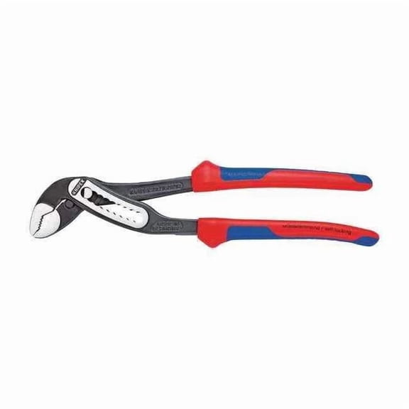 Knipex 7 1/4 in V-Jaw Water Pump Plier Serrated, Bi-Material Grip 88 02 180 SBA