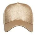 thumbnail image 4 of ZHENHONG Womens and Mens Baseball Caps Sequins Beach Adjustable Hip Hop Hat MesH Sun Hat Cozy Solid Color Visor Hat Gold, 4 of 5