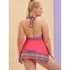 thumbnail image 4 of Talla grande Halter Geo Imprimir Push Up Tankini Swimwear Rosegal Vestidos casuales de talla grande, 4 of 5