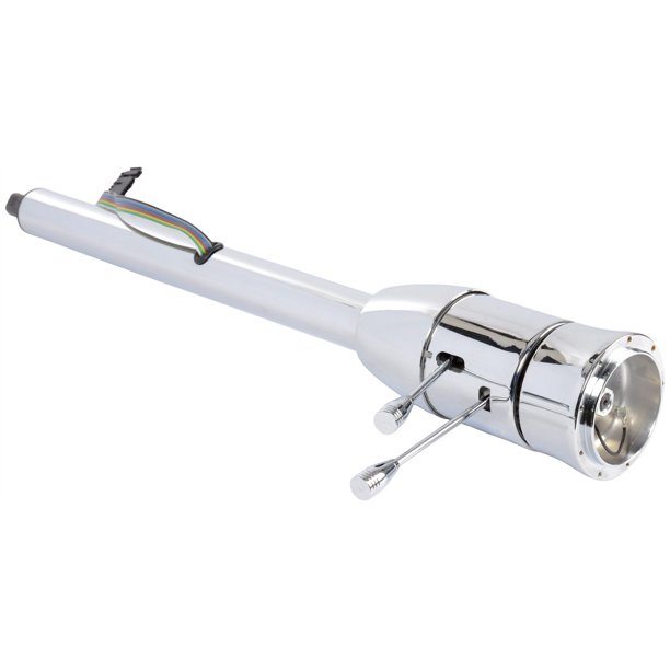 JEGS 70462 Universal Floor Shift Tilt Steering Column, Chrome, 2" Dia
