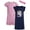 Navy/Pink Unicorn, variant on dELiA*s Girls' Nightgown Pajamas - 2 Pack Ruffle Trim Sleep Dress with Hair Scrunchie (Sizes: 4-14)