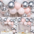 thumbnail image 3 of 60Pcs Macaron Pink White Birthday Balloons Confetti Latex Balloons_Perfect Gift, 3 of 5