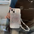 thumbnail image 1 of Funda de teléfono móvil de TPU electrochapada Popular Hello Cute Kitty con correa para iPhone 15 14 13 12 11 Pro max contraportada, 1 of 4