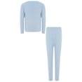 thumbnail image 4 of Miutii Boys Girls Long Johns Top And Bottom Thermal Underwear Homerwear Fleece Lined Cold Weather Base Layer Set Light Blue 5-6, 4 of 7