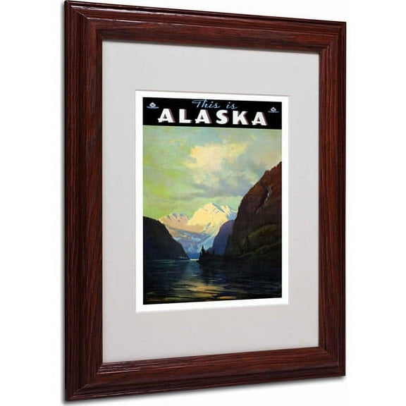 Trademark Fine Art "Trav Alaska" Matted Framed Art by Vintage Apple Collection, Wood Frame