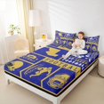 thumbnail image 4 of Homewish Cartoon Football Soccer Bed Sheets, Navy Tan Rugby Helmet King Sheets, Teens Kids Boys Girls Sheet Set, Ultra Soft Bedroom Decor, 4 Pieces, 4 of 7