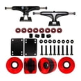 thumbnail image 1 of Almencla Accessoires de Planche à Roulettes 5 Pouces Camions de Planche à Roulettes Démarreur Entretoises Roulements Abec-11 Planche à Roulettes Longboard pour Extérieur Transparent Rouge, 1 of 8