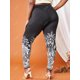 thumbnail image 4 of Jeggings Talla Extra Cintura Alta Delgado Estampado Floral Rosegal Leggings de talla grande, 4 of 5