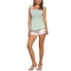 thumbnail image 2 of INSPIRAR CHIC Blusa de cuadros con peplum para mujer, cuello cuadrado, sin mangas, verano, color verde claro, talla M, 2 of 5