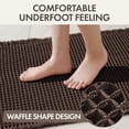 thumbnail image 3 of Bailu Waffle Bath Mat Rug, Super Absorbent Non-Slip Bath Mat, Bathroom Rug for Bathroom Floor Next to Tub, 17" x 24", Brown, 3 of 6