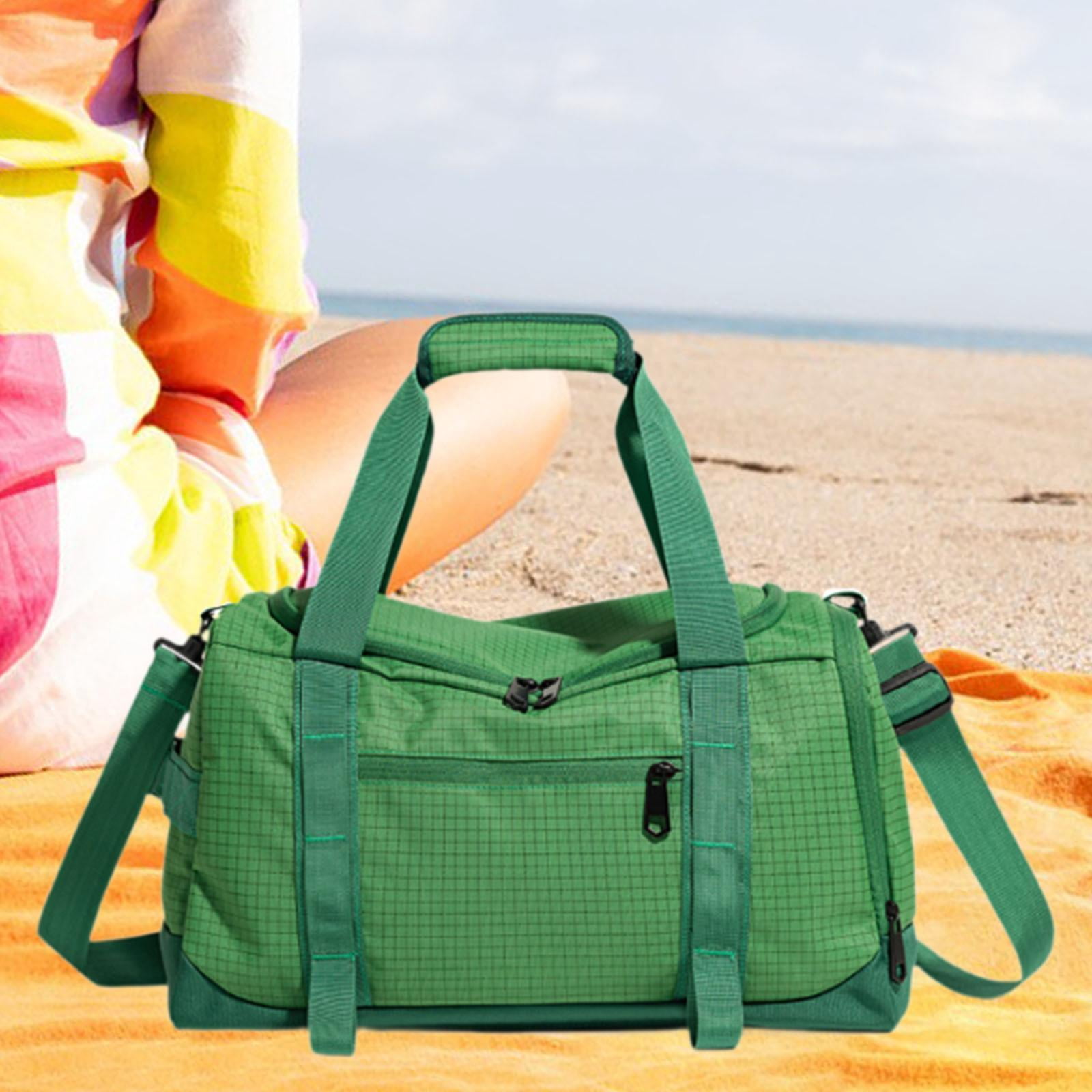 QccHieUs Gym Bag Fitness with Shoe Compartment Easy to Carry Tote Water Resistance Sports Green