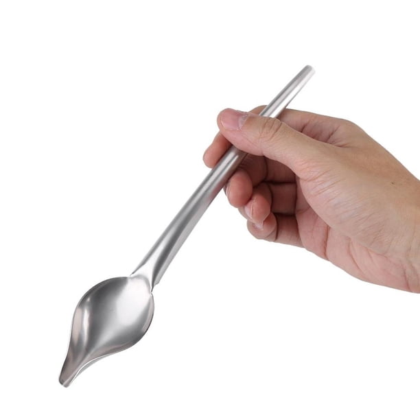 Cuchara para lloviznar, cuchara para lloviznar de acero inoxidable con pico cónico para dibujar platos decorativos