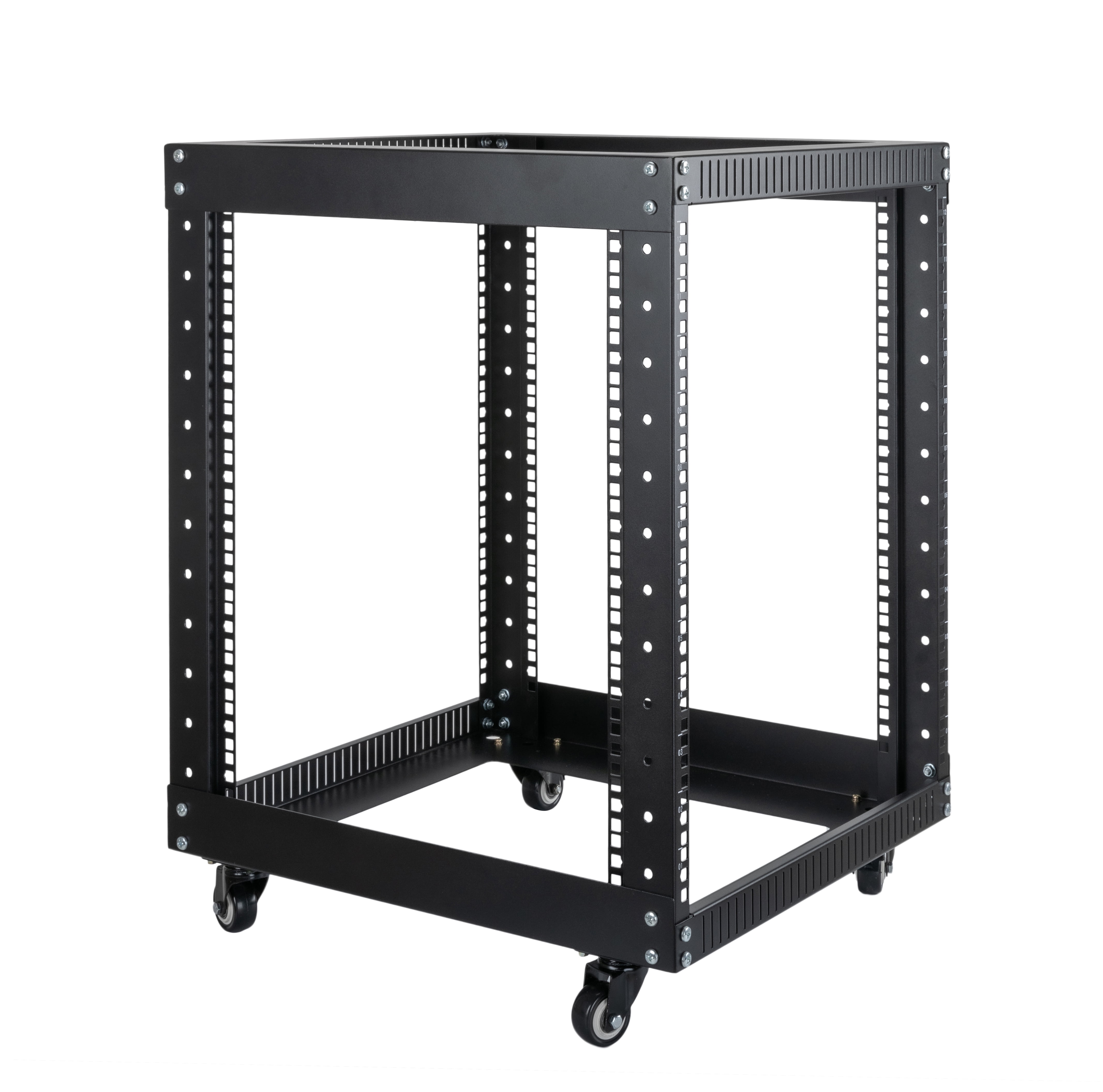 RIVECO 12U Server Rack Open Frame with Casters 4 Post 19inch Data Rack
