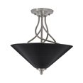 thumbnail image 1 of Capri 3 Semi-Flush Shown In Brushed Nickel Finish With 16" Black Matrix Glass, 1 of 1