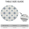 thumbnail image 6 of Fitted Round Tablecloth with Botanical Floral Print, Stretch Edge Design, Made of Durable Polyester, Fits 44-52 Inch Tables for Indoor or Outdoor Use, 6 of 7