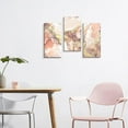 thumbnail image 4 of CREOATE Abstract Wall Art, 3 Pieces Hand-Painted Pink and Gold Painting Canvas Wall Art for Girls Bedroom Wall Decor, 8x16 Inch x3Pcs, Small\u2026, 4 of 7
