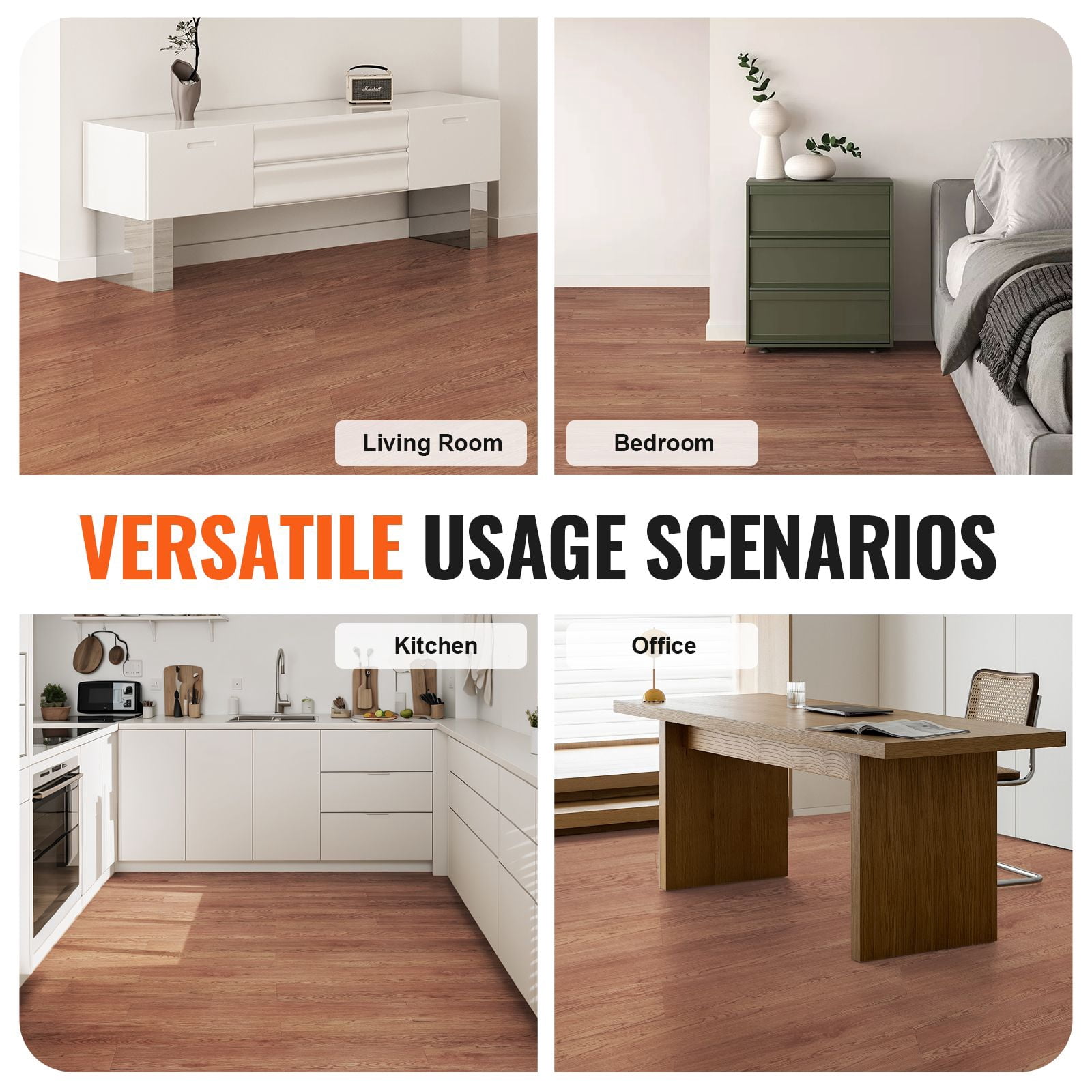 Peel and Stick Floor Tiles 36x6 inch, 36 Pack Wood Grain Vinyl Tiles, 2.5mm Thick Self Adhesive Flooring for Kitchen, Bathroom, Bedroom DIY Home Decor Deep Brown Wood Grain 36 pcs